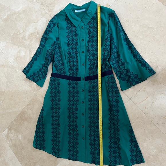 Draper James Green with Navy Ribbon & Embroidery Dress - Picture 11 of 11